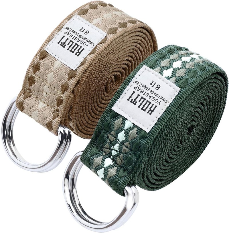 Kolti Yoga Exercise Adjustable Straps 8FT with Durable D-Ring for Pilates & Gym Workouts | Hold Poses, Stretch, Improve Flexibility & Maintain Balance - Image 1